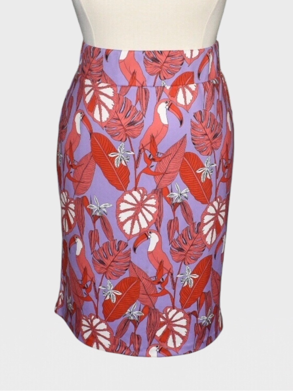 Eloquii Toucan Tropical Print Stretch Pencil Skirt